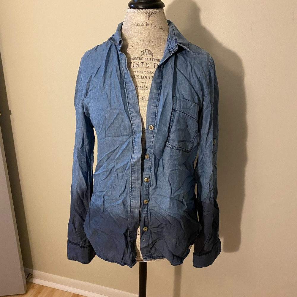 Ombré button up denim shirt